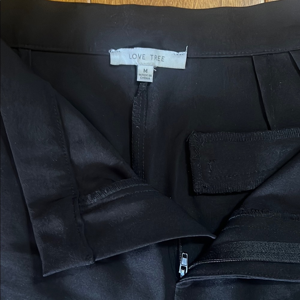 Love Tree Black Flare Boot Cut Mid-Rise Pants Size M Work Office Classic - Picture 3 of 10